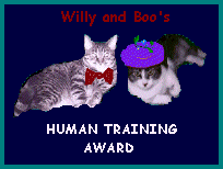 Willy & Boo's Human Training Award