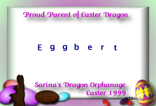 1999 Adoption Certificate For Easter Dragon