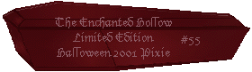 2001 Limited Addition Halloween Pixie Adoption Certificate