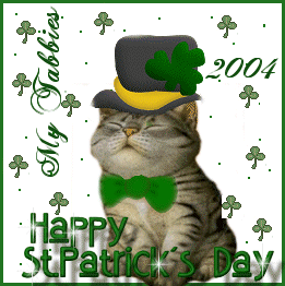 Happy St. Patrick's Day From My Tabbies 2004
