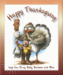 Happy Thanksgiving From Sue, Ozzy, Baby, Buttons