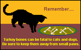 Turkey Bones Can Be Fatal To Cats & Dogs