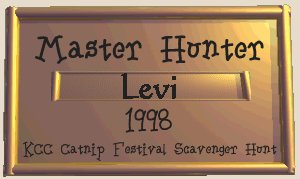 Levi Master Hunter Plaque