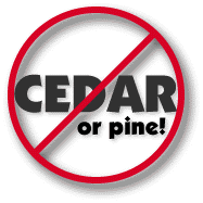 No Pine Or Cedar Bedding Logo